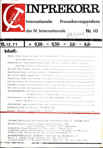 Umschlag, Inprekorr Nr. 10