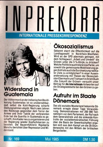 Umschlag, Inprekorr Nr. 169