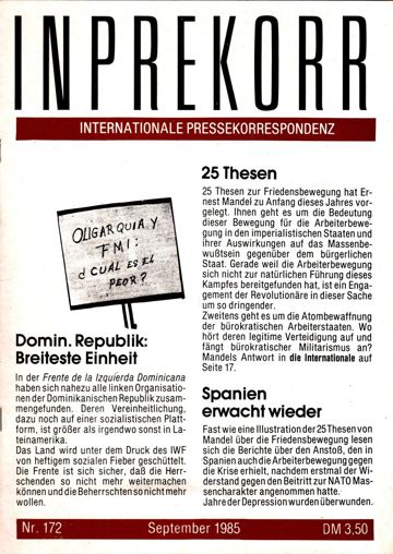 Umschlag, Inprekorr Nr. 172