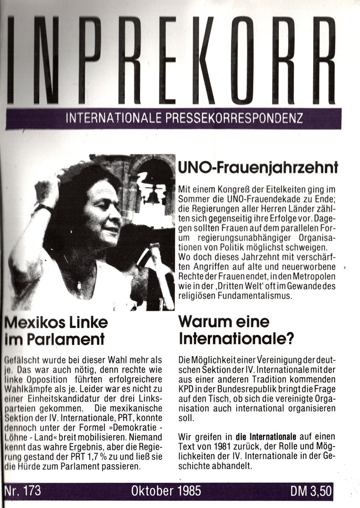 Umschlag, Inprekorr Nr. 173