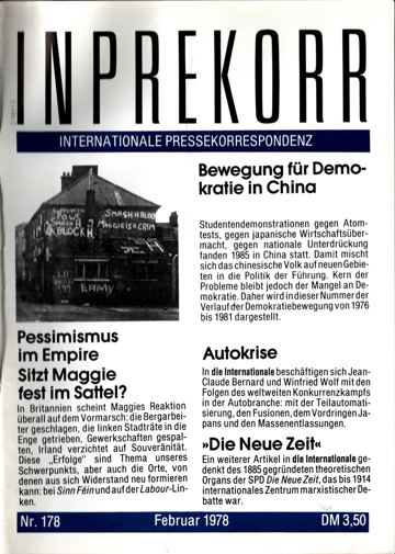 Umschlag, Inprekorr Nr. 178