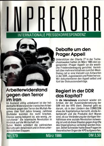 Umschlag, Inprekorr Nr. 179