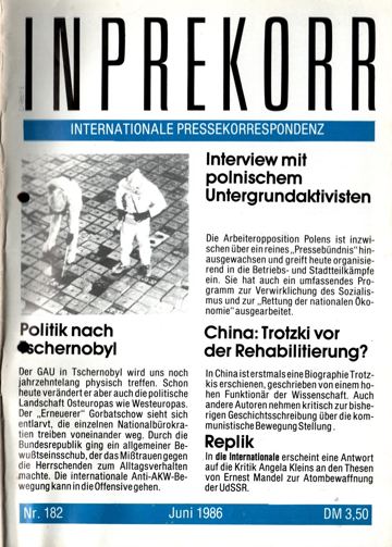 Umschlag, Inprekorr Nr. 182