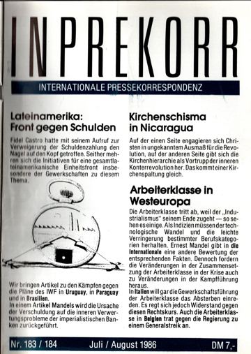 Umschlag, Inprekorr Nr. 183/84