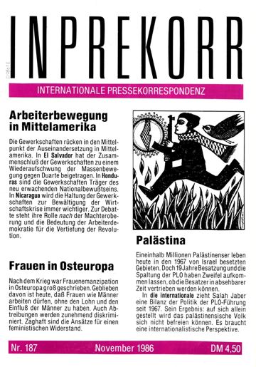 Umschlag, Inprekorr Nr. 187