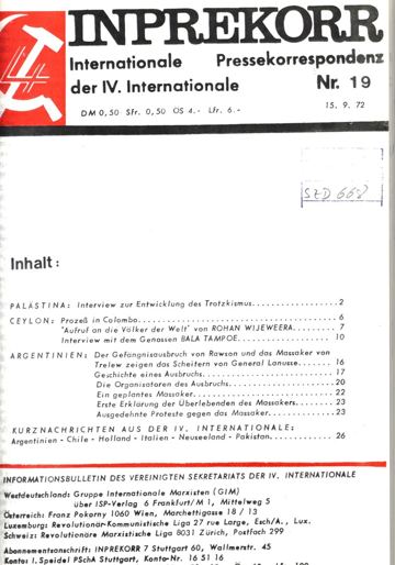 Umschlag, Inprekorr Nr. 19