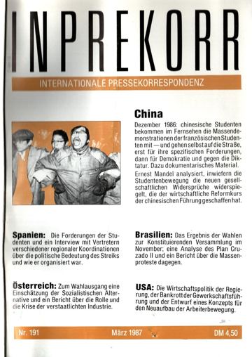 Umschlag, Inprekorr Nr. 191