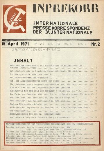 Umschlag, Inprekorr Nr. 2
