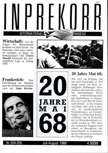 Umschlag, Inprekorr Nr. 204/205