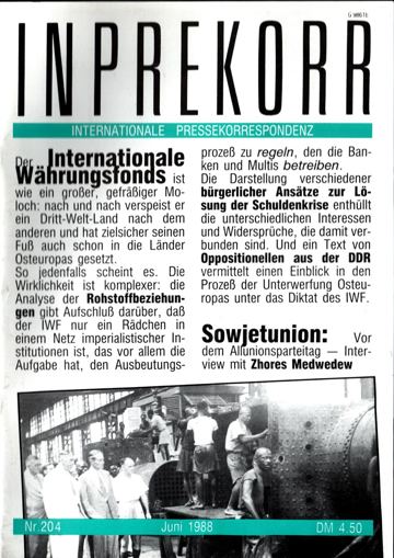 Umschlag, Inprekorr Nr. 204