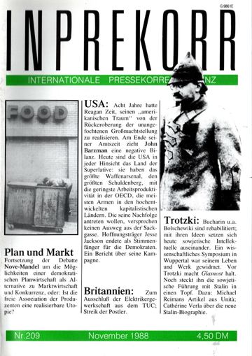 Umschlag, Inprekorr Nr. 209