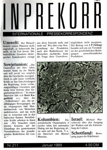 Umschlag, Inprekorr Nr. 211