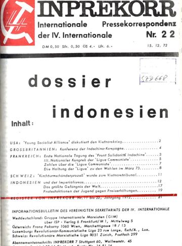 Umschlag, Inprekorr Nr. 22