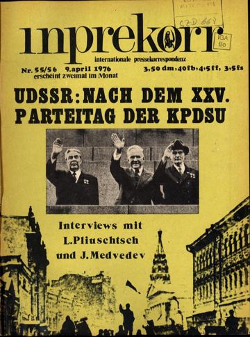 Umschlag, Inprekorr Nr. 55/56