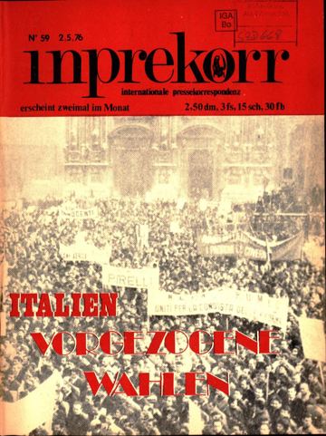 Umschlag, Inprekorr Nr. 59
