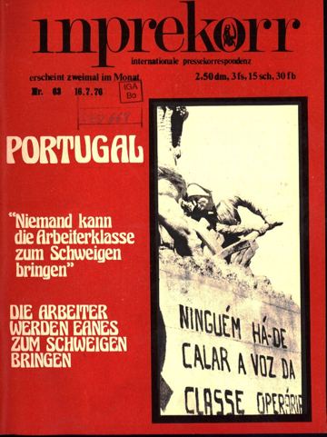 Umschlag, Inprekorr Nr. 63