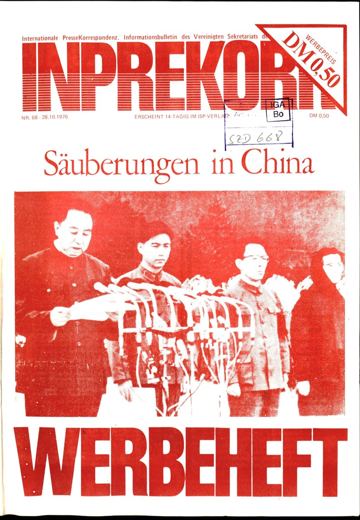 Umschlag, Inprekorr Nr. 68