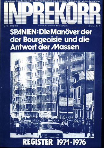 Umschlag, Inprekorr Nr. 73