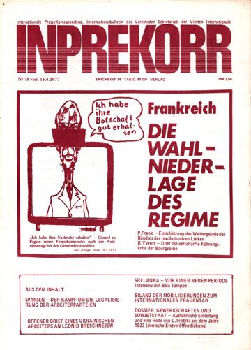 Umschlag, Inprekorr Nr. 78