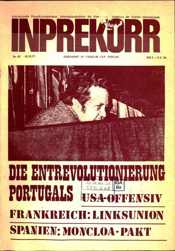 Umschlag, Inprekorr Nr. 87