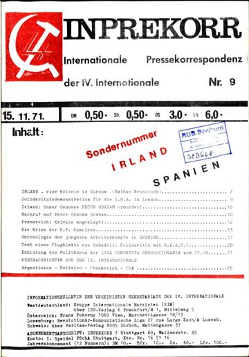 Umschlag, Inprekorr Nr. 9